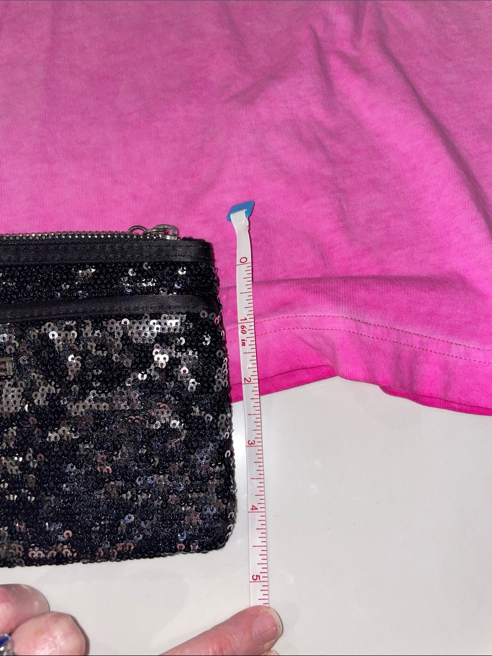 PINK Victoria’s Secret Black YOGA Leggings, sequin Y2K Top and purse - Picture 15 of 16